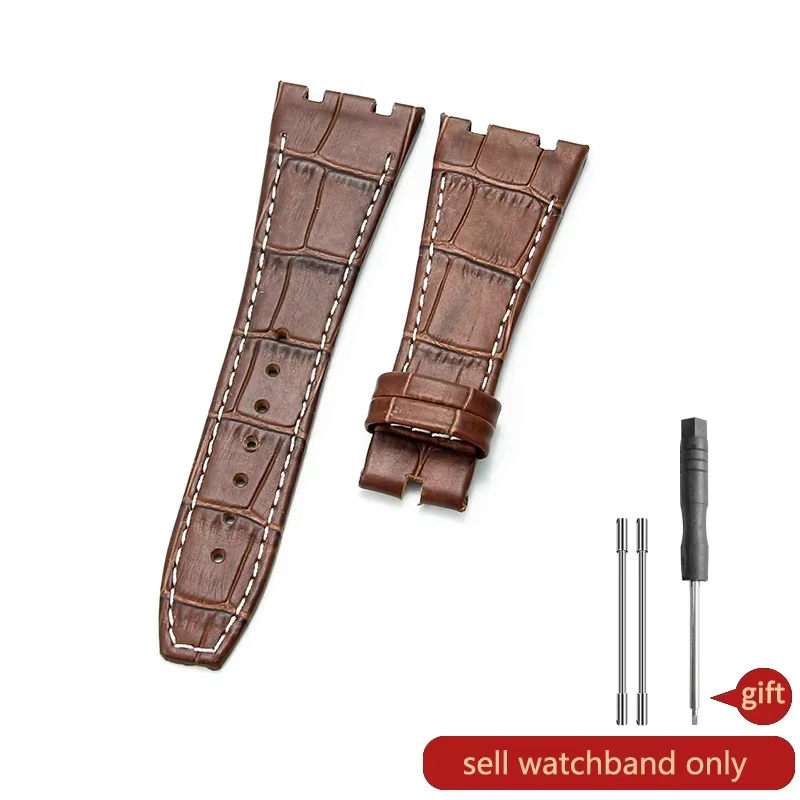 Bracelets de montre en cuir de qualité supérieure pour Audemars Piguet Royal Oak 26320 26mm, boucle