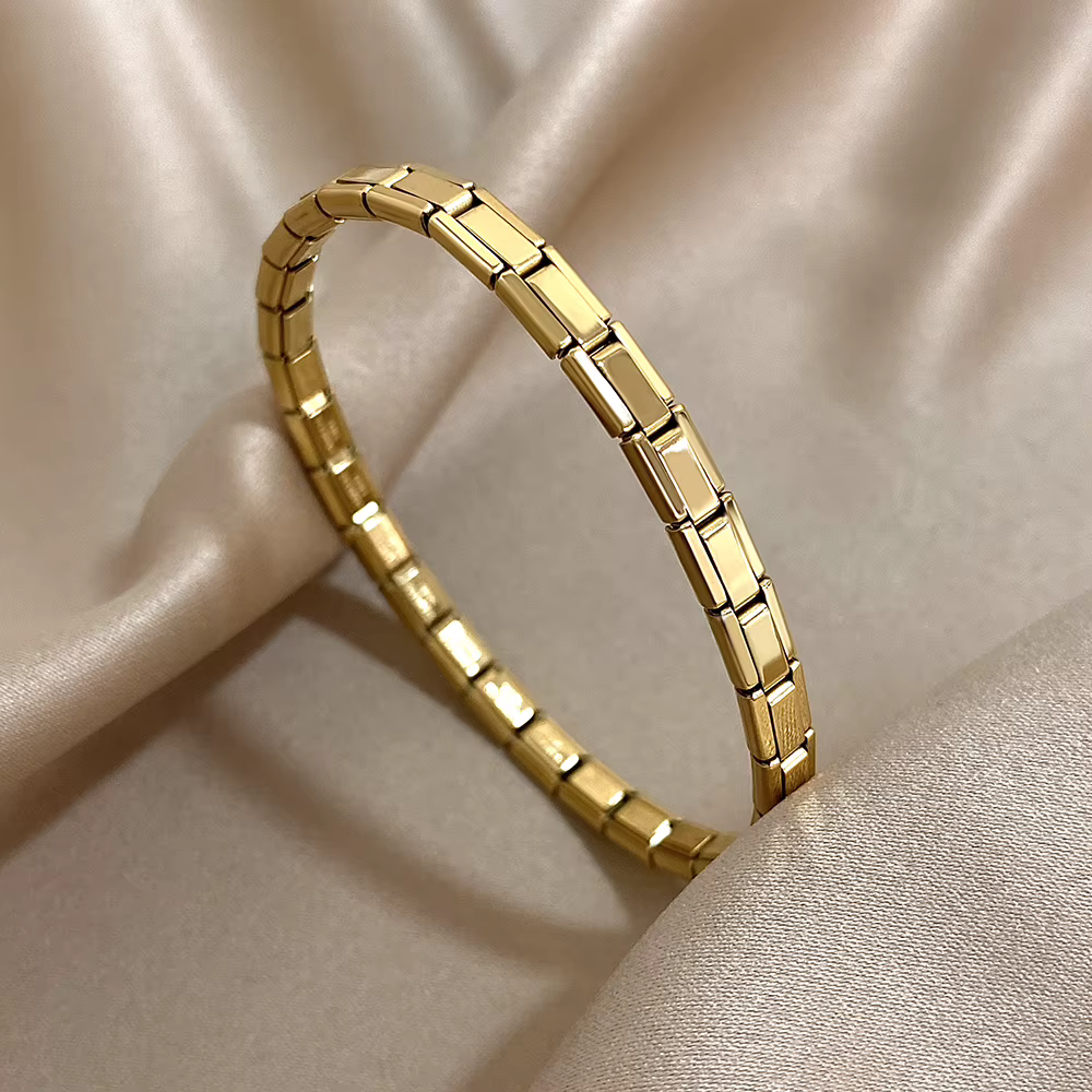 À la mode minimaliste nouveau Bracelet élastique en acier inoxydable liens italiens Bracelet à brelo