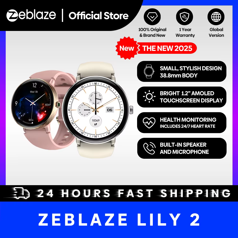 Zeblaze Lily 2 Smartwatch pour femme, appel Bluetooth, écran AMOLED 2025 ", double sangles, surveill