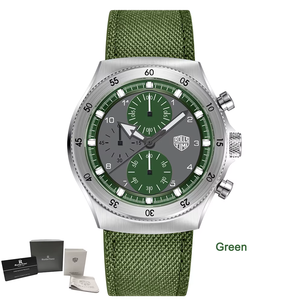 Montres pour hommes 2026 RollsTimi Nouvelle montre à quartz en nylon tendance pour hommes, chronogra