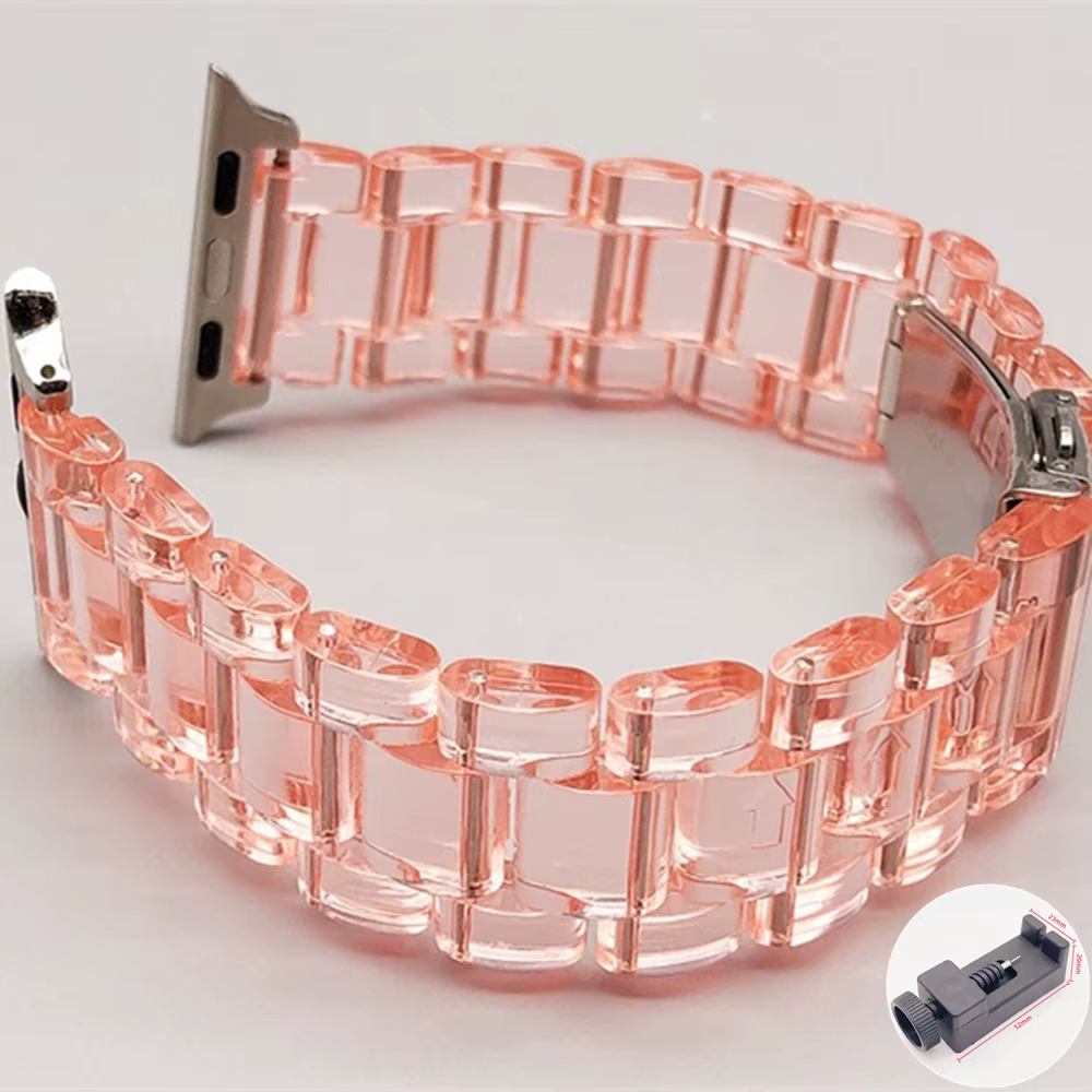 Bracelet transparent pour Apple Watch, en résine colorée, 49mm, 41mm, 44mm, 45mm, 42mm, 38, 40mm, Co