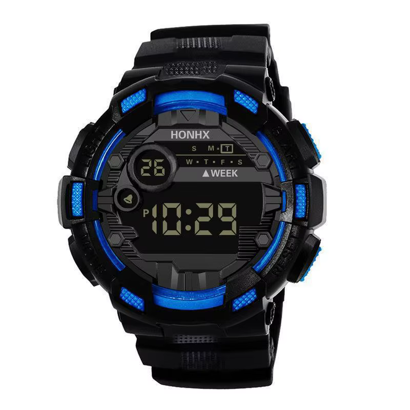 Montre de sport pour hommes, montre numérique minimaliste lumineuse avec date, multifonctionnelle, é