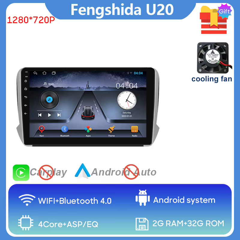 Autoradio Android pour Peugeot 208 2008 2014 - 2018, écran QLED haute performance, navigation GPS, u