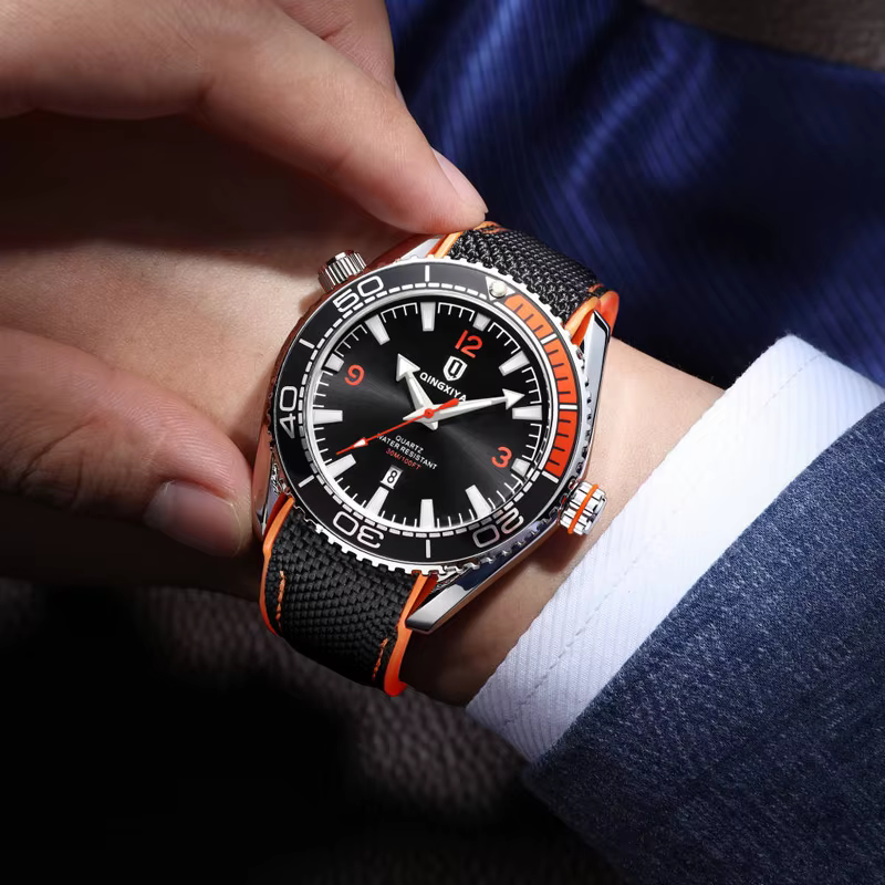 QINGXIYA-Montre à Quartz pour Homme, Bracelet en Silicone, Étanche, Shoe, Calendrier, Nouvelle Mode