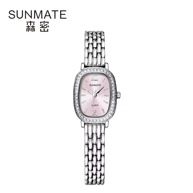 SUNMATE – montre à Quartz pour femme, luxueuse, à la mode, étanche, en acier inoxydable, avec aiguil