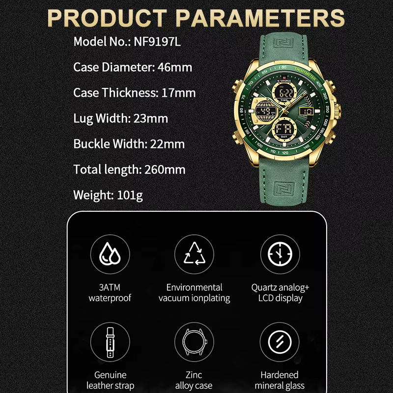 Nouveau NAVIFORCE montres pour hommes en cuir hommes militaire Sport montre étanche Quartz montre-br