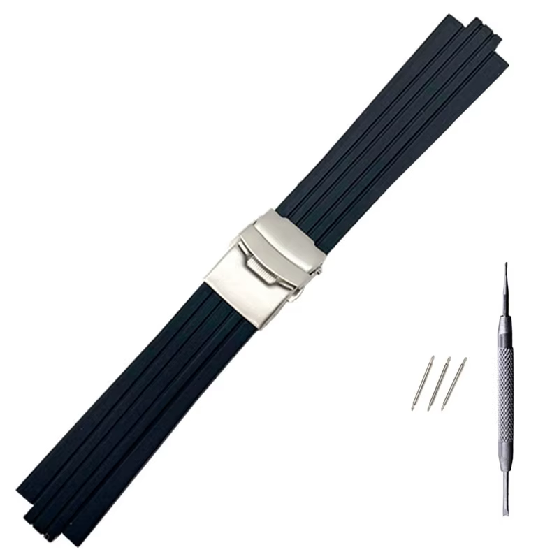 Silicone Watchband For Oris Aquis Watch Band Convex Strap Stainless Steel Safety Buckle Wrist Bracel