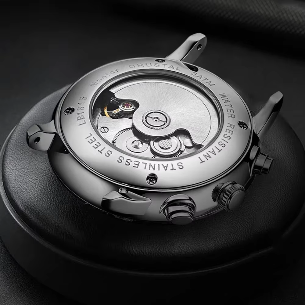 Montres mécaniques pour hommes, montre-bracelet automatique d'affaires, en acier inoxydable, lumineu