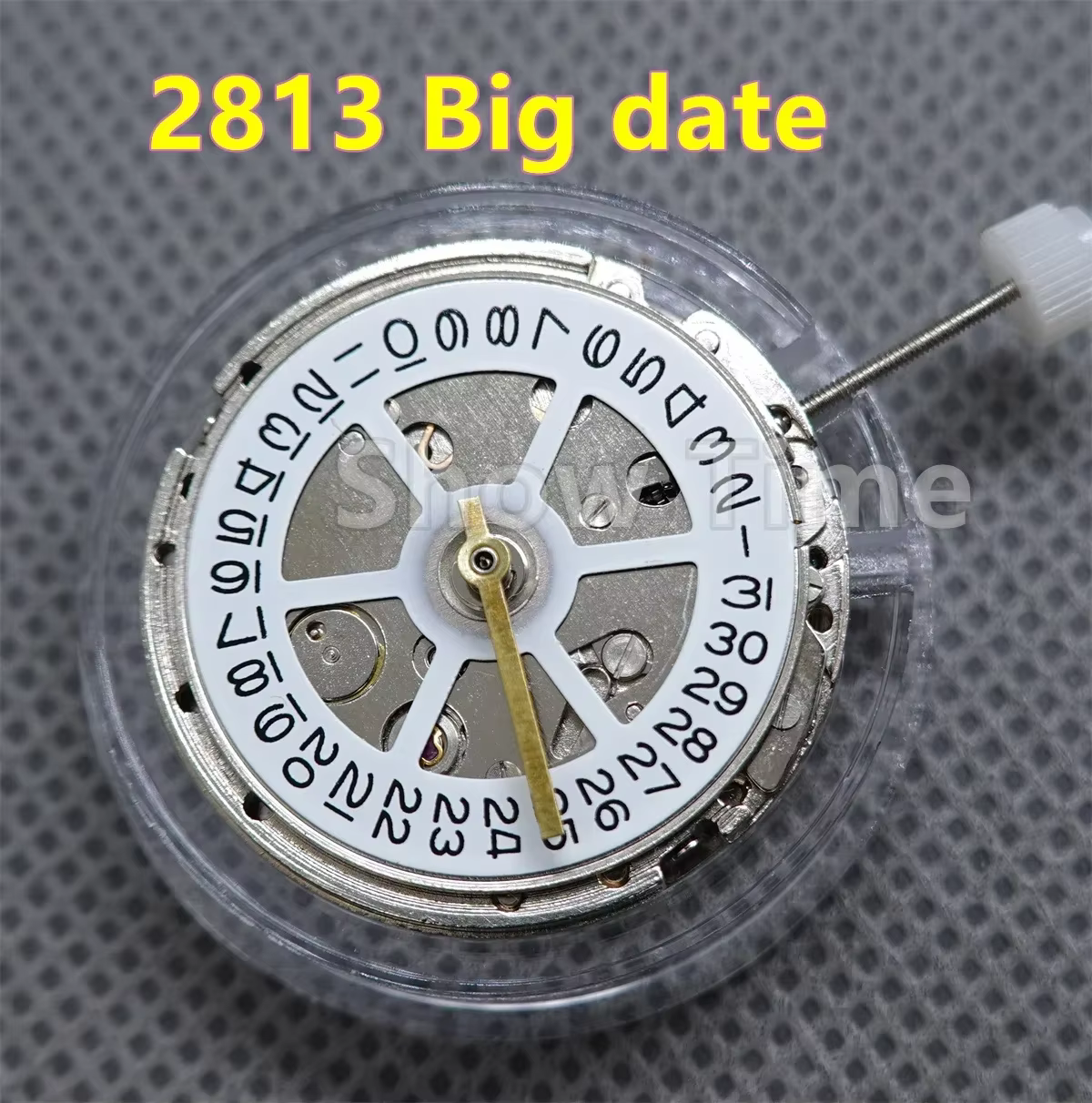 Montre mécanique automatique blanche, remplacement de mouvement, affichage du calendrier, pièces de 
