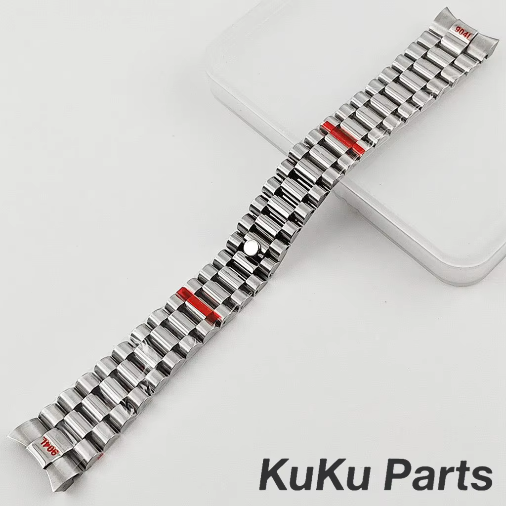 Bracelet présidentiel jubilé en argent de 20MM de largeur, fermoir coulissant en acier inoxydable 90