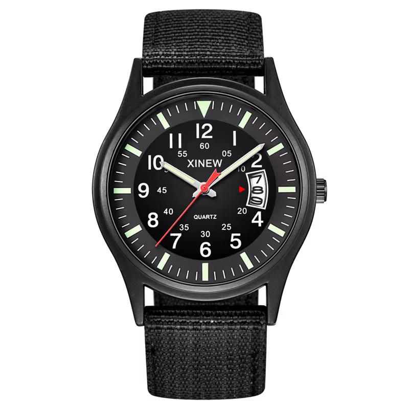 Original XINEW marque montres pour hommes mode bracelet en Nylon militaire sport Date montre à Quart
