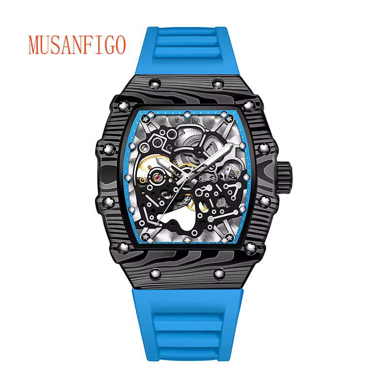 TING ANFIGO-Montre Mécanique Luxueuse Entièrement existent pour Homme, Design en Forme de ACIA, Étan
