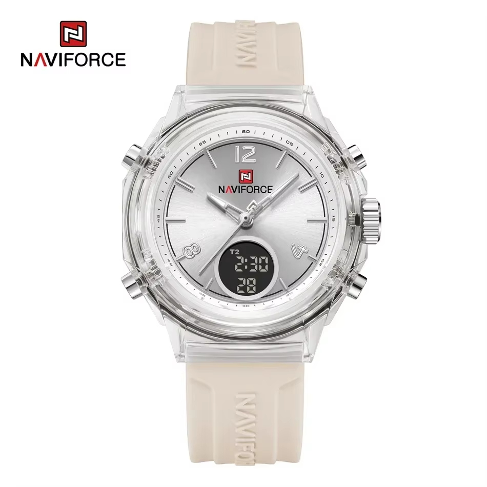 NAVIFORCE NF7109 montre à Quartz pour dames mode femmes double affichage montres Quartz étanche Sili