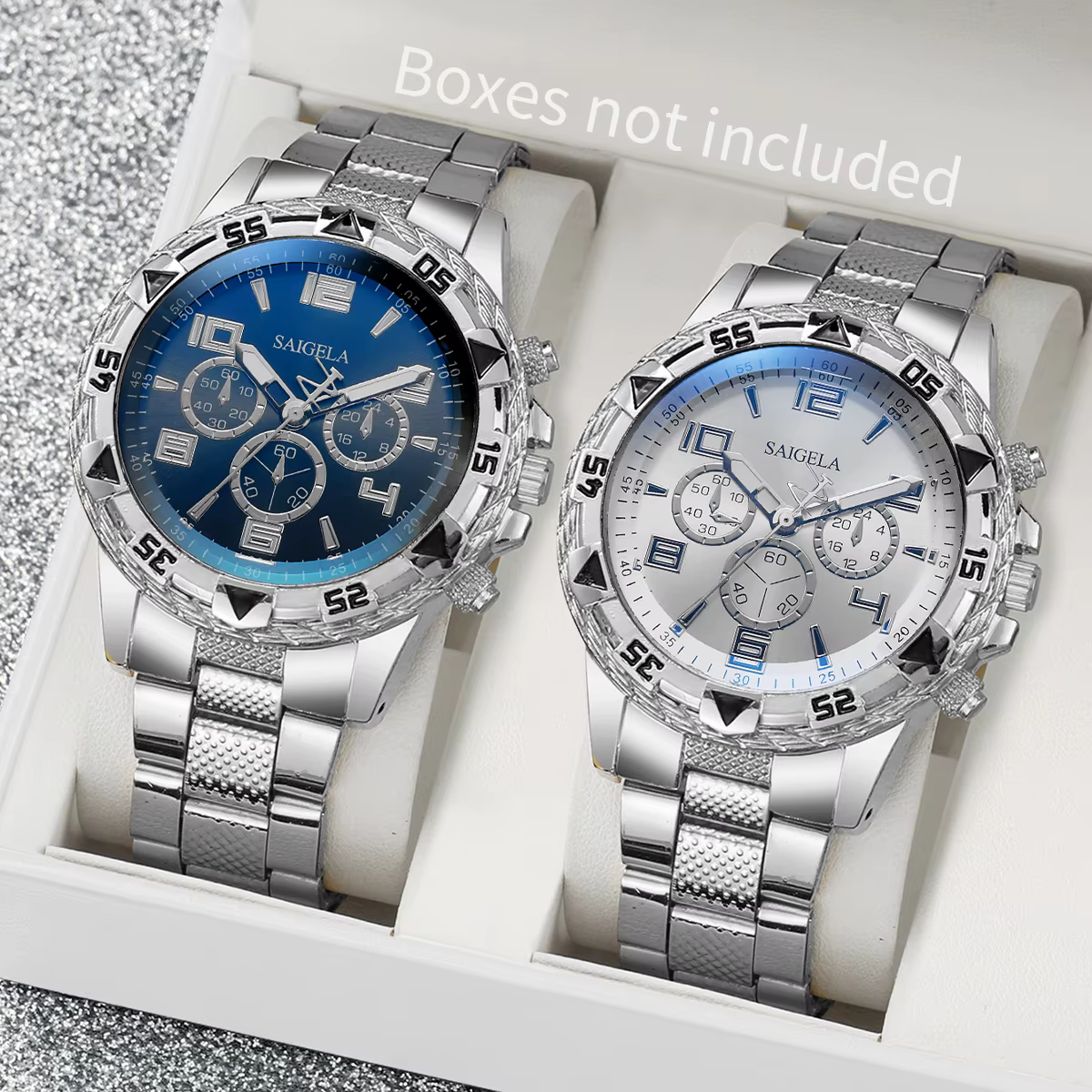 Ensemble de montres à quartz pour hommes d'affaires, cadran arabe, bracelet en acier, mode masculine