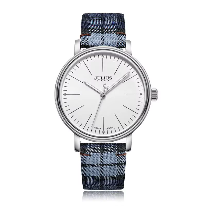 Julius – montre en cuir unisexe pour femmes, belle mode britannique à carreaux, Style robe, Bracelet