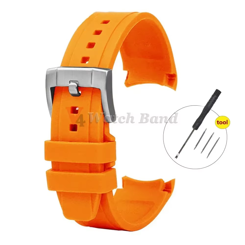 Bracelet de montre à extrémité incurvée pour Bracelet en Silicone MoonSwatch pour citoyen 20mm 22mm