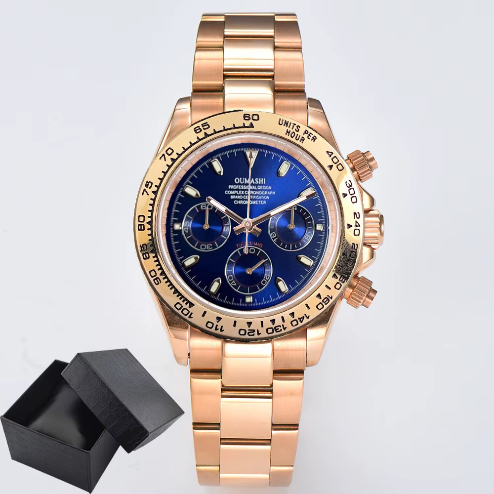 VK63 montre 39.3mm montre de luxe chronographe pour hommes montre pour hommes vk63 boîtier or rose b
