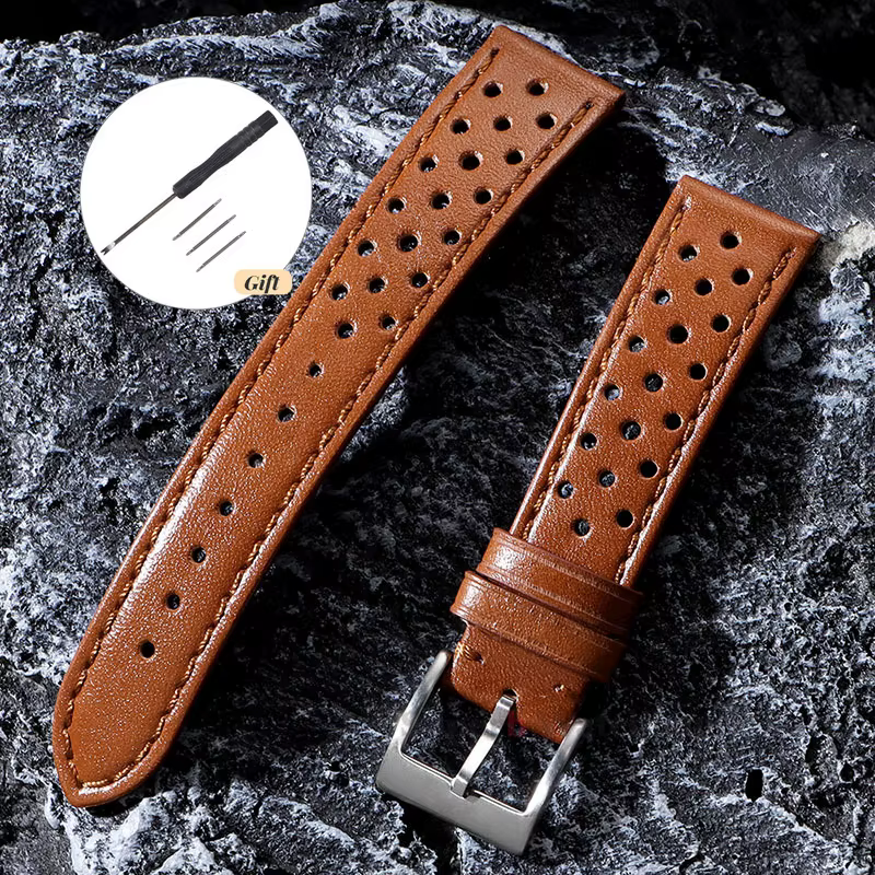 Bracelet en cuir Vintage pour hommes et femmes, 18mm 20mm 22mm, pour Tag Heuer, en cuir de vache, re