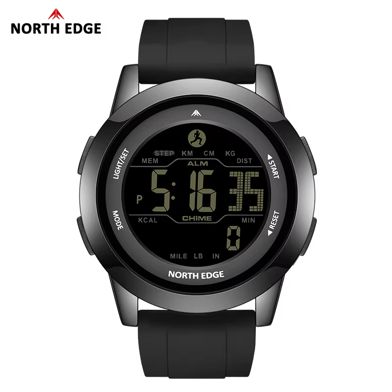 NORTH EDGE APOLLO luxe hommes femmes montre numérique étanche 50M montres de sport double temps podo