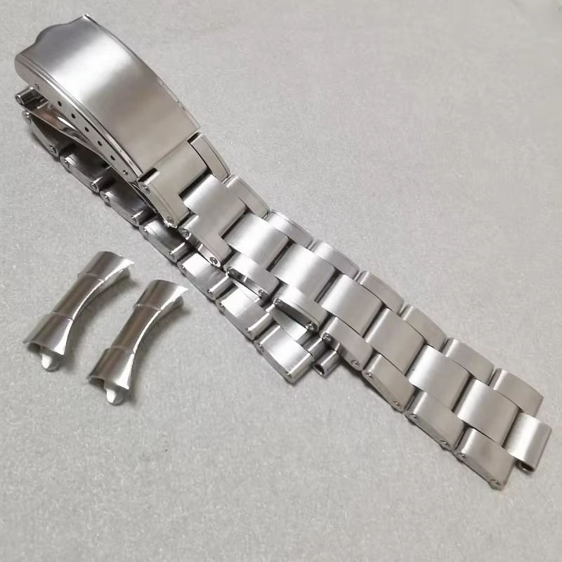 Bracelet de montre à rivets huîtres en acier inoxydable 316L, 20mm, extrémité incurvée, Compatible a