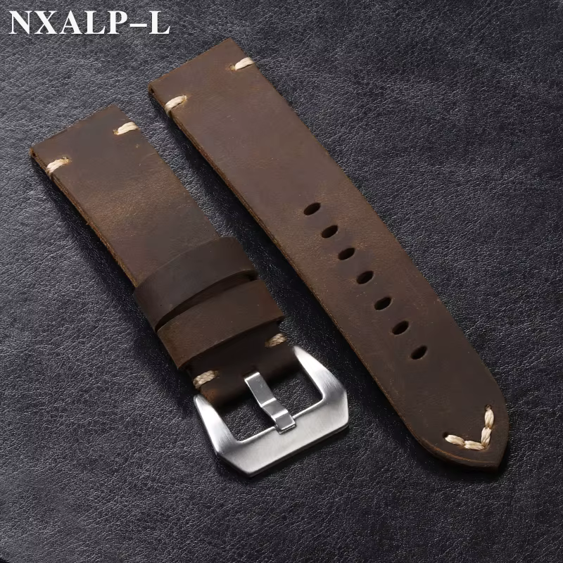 Bracelet de montre en cuir de vache première couche fait à la main pour Bracelet de montre Panerai P