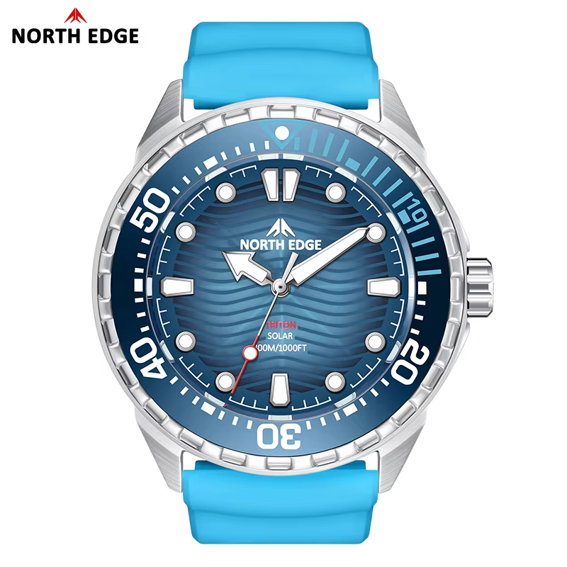 NORTH EDGE 2025 nouvelle montre de plongée à énergie solaire TRITON hommes montres à Quartz de luxe