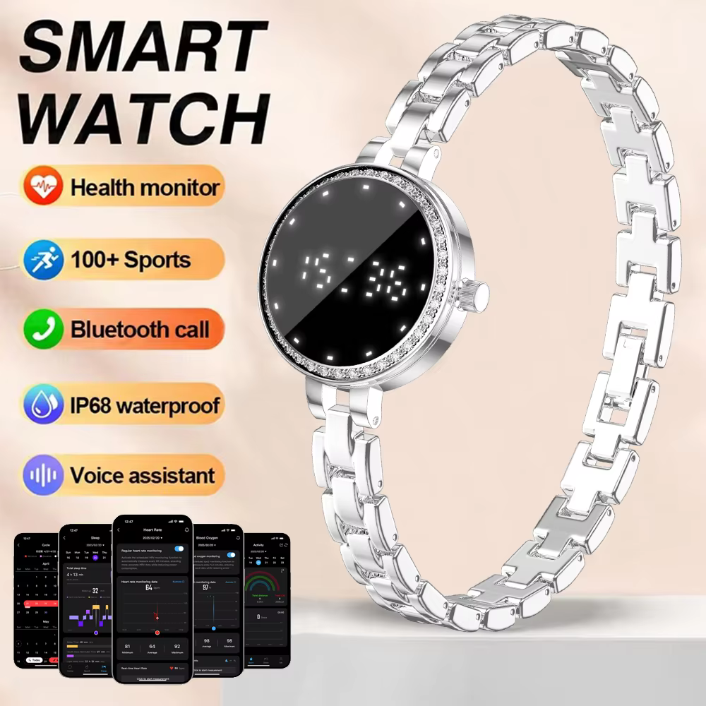 Montre connectée élégante pour femmes, surveillance de la santé, montre-bracelet féminine, bracelet 