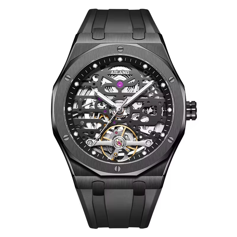 Montre-bracelet homme MEGIR, montre mécanique automatique noire étanche avec aiguilles lumineuses, b