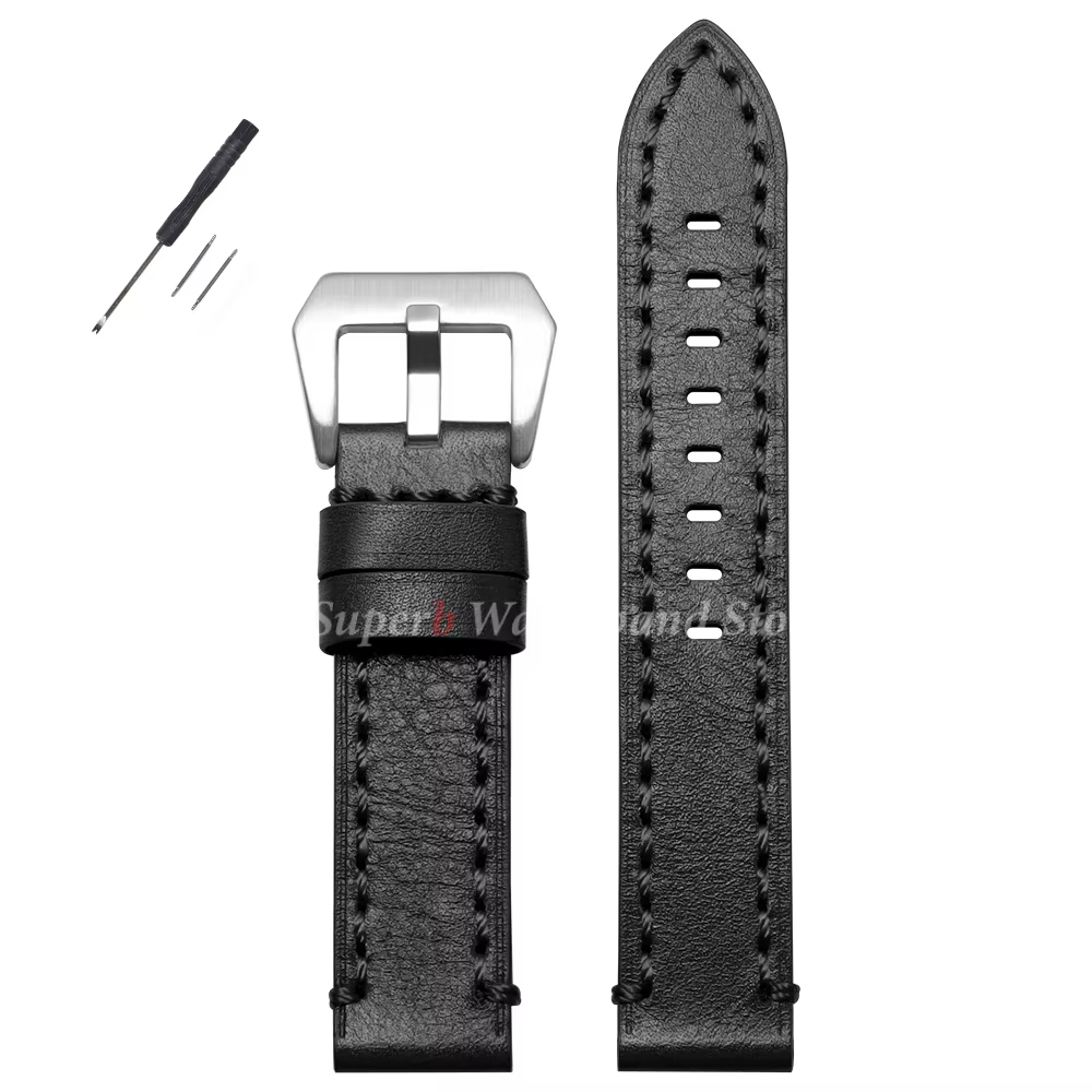 Bracelet de montre en cuir de vachette de haute qualité pour Panerai marron bracelet de montre Vinta