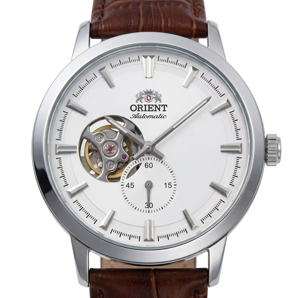 Montre mécanique automatique ORIENT Open Heart Skeleton avec petit cadran secondaire, bracelet en cu