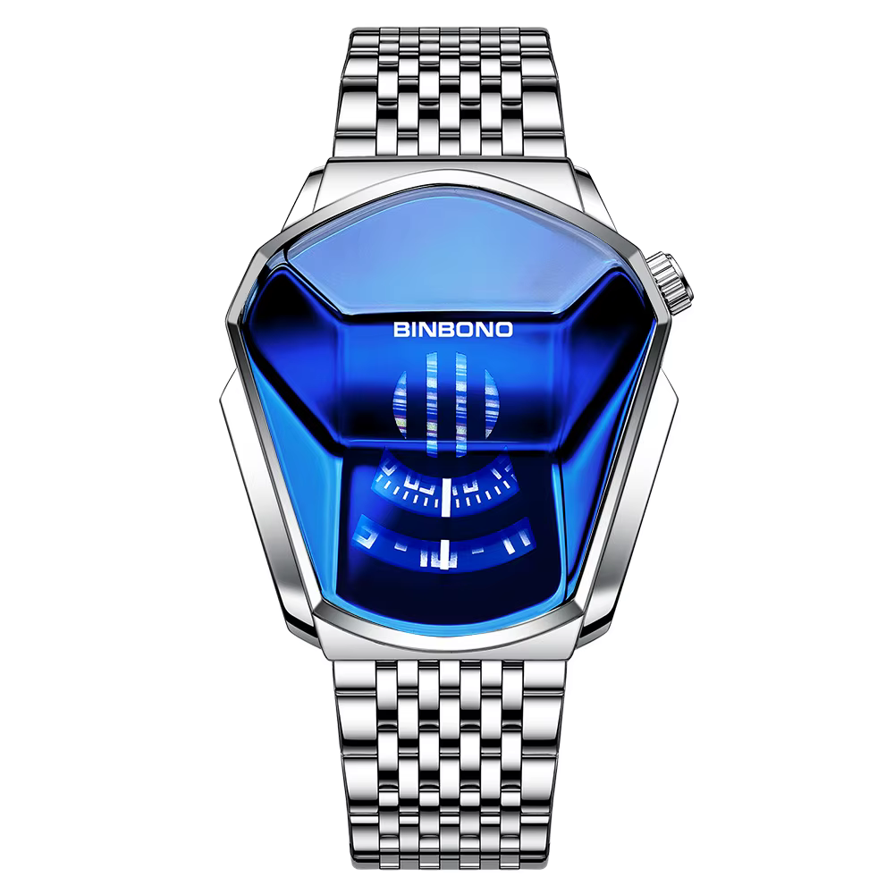 BINBOND chaud nouveaux hommes dominateur moto Concept montre à la mode grand cadran en acier inoxyda