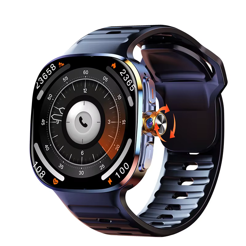 Montre connectée Android M99 avec écran AMOLED de 2,4 pouces, caméra rotative 900W, GPS, boussole, N