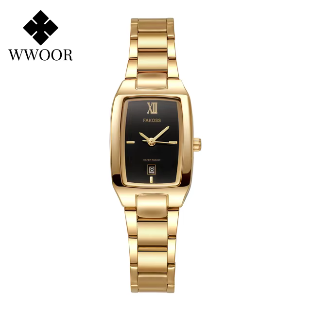 WWOOR Reloj-Montre habillée en acier inoxydable pour femme, montres pour femme, marque de luxe, mode