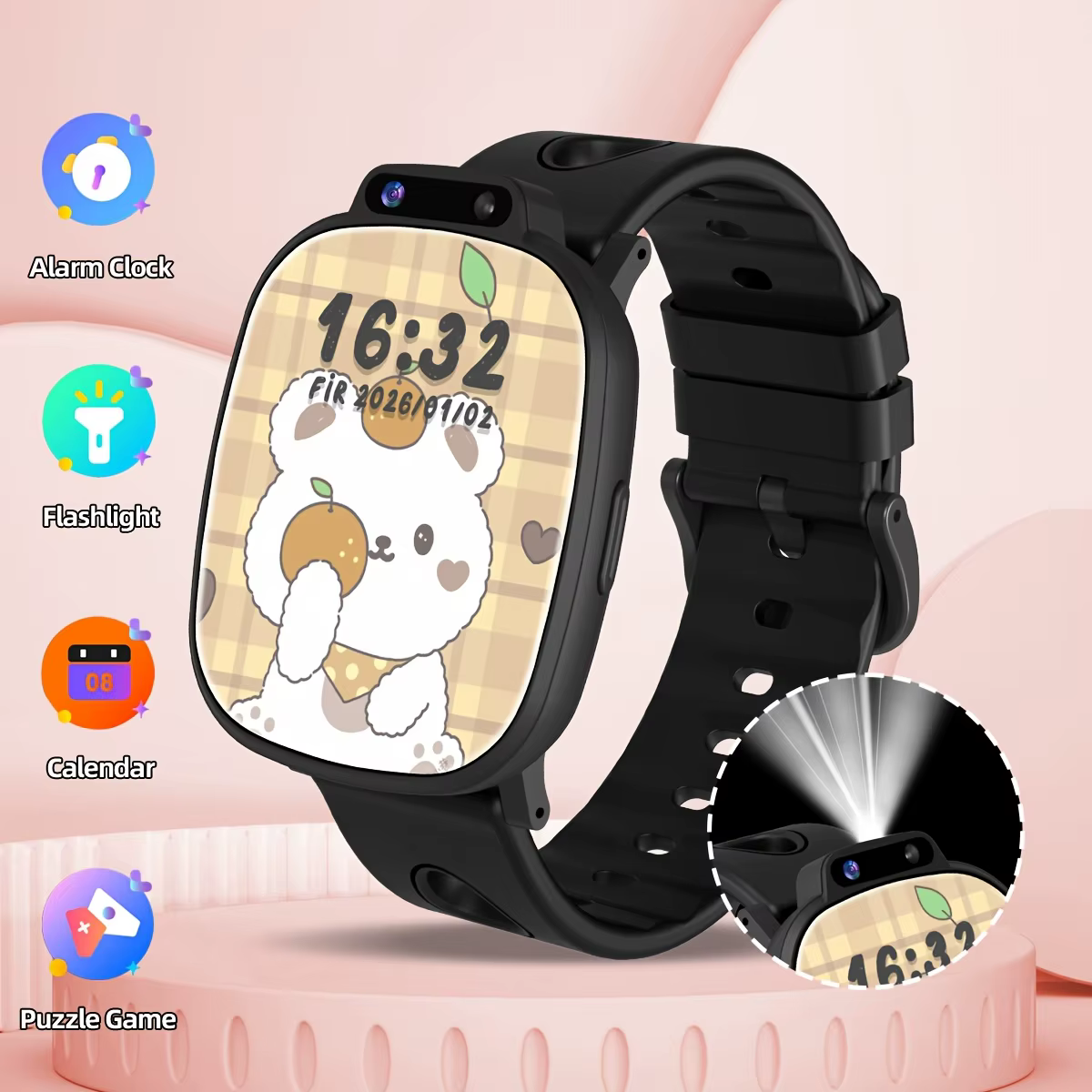 Nouvelle montre intelligente pour enfants 2026, écran HD 1,88", caméra, 18 jeux de puzzle, cadran ph