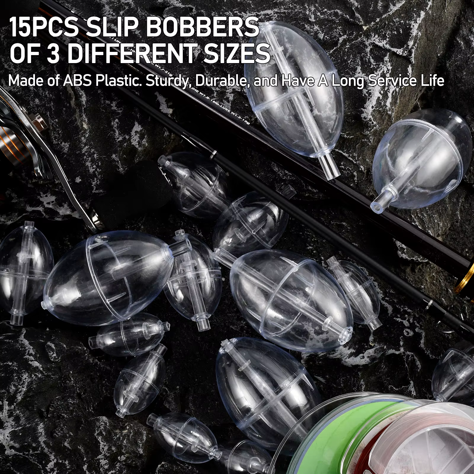 5 pièces pêche clair flotteur bouée Slip Bobber greve indicateur PVC plastique ovale flotteur Slip f