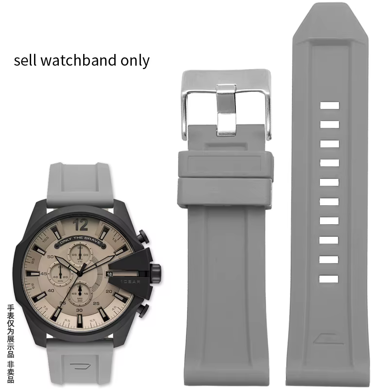 Bracelet de montre en caoutchouc de Silicone de haute qualité, étanche, souple, Large, pour Diesel D