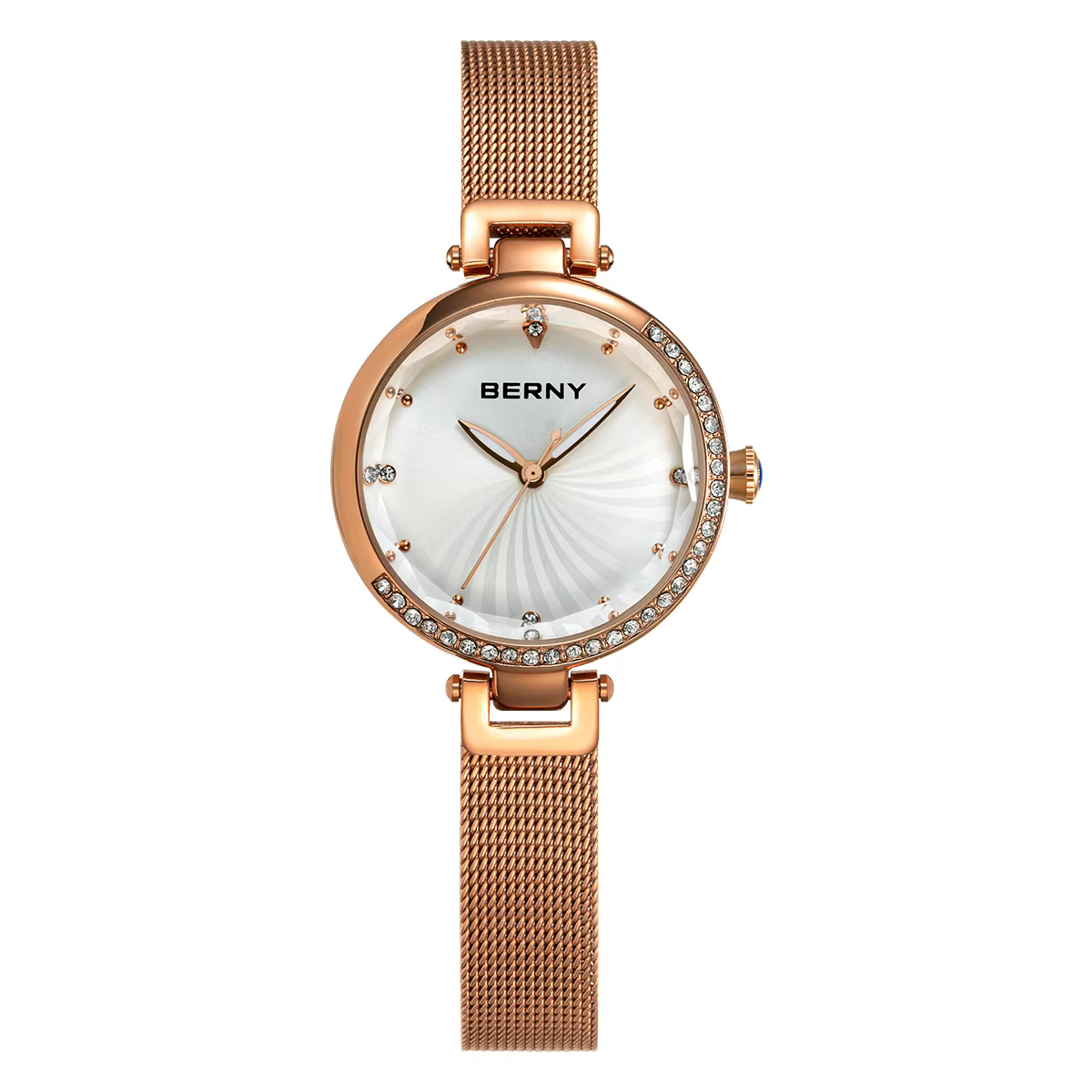 BERNY – montre pour femmes, petit cadran lumineux, marque de luxe, bracelet réglable en acier inoxyd