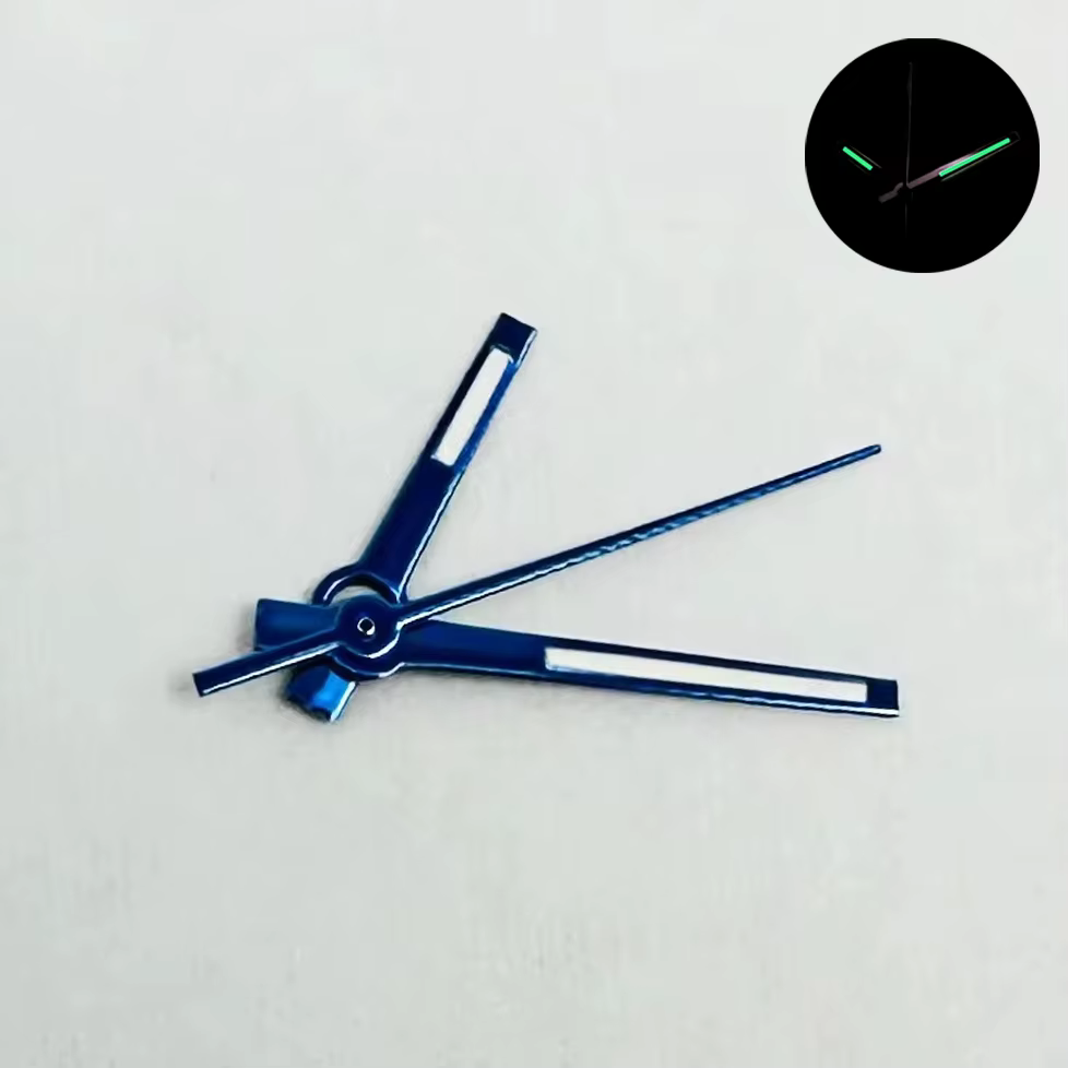 NH35 aiguilles or Rose argent or montre main glace bleu/bleu/vert lumineux pour NH35/NH36/4R/7S mouv