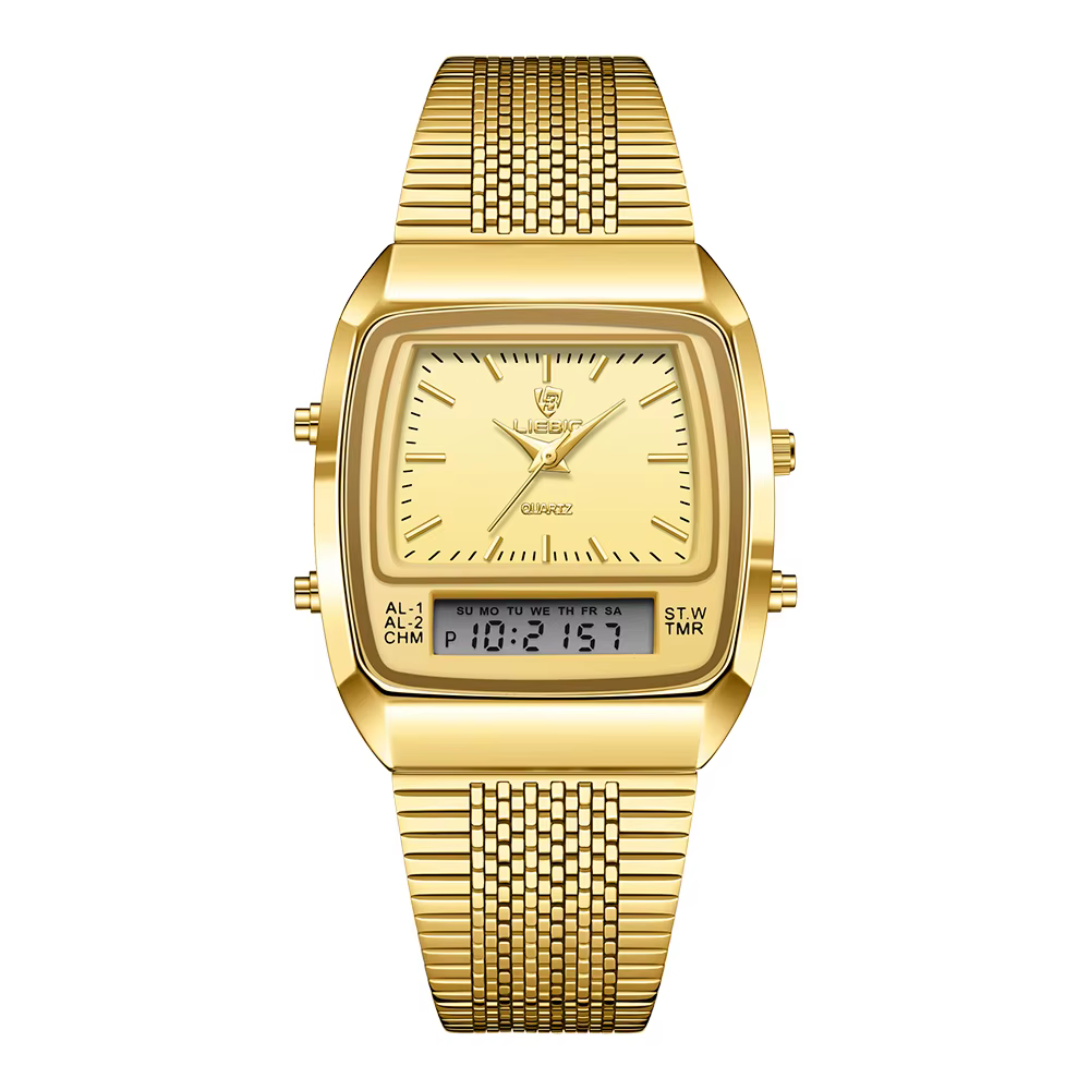 LIEBIG montres à Quartz numériques en plein air pour hommes femmes mode décontracté double affichage