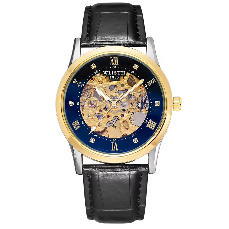 WLISTH marque machines hommes montres solide en acier inoxydable étanche lumineux homme montre de lu