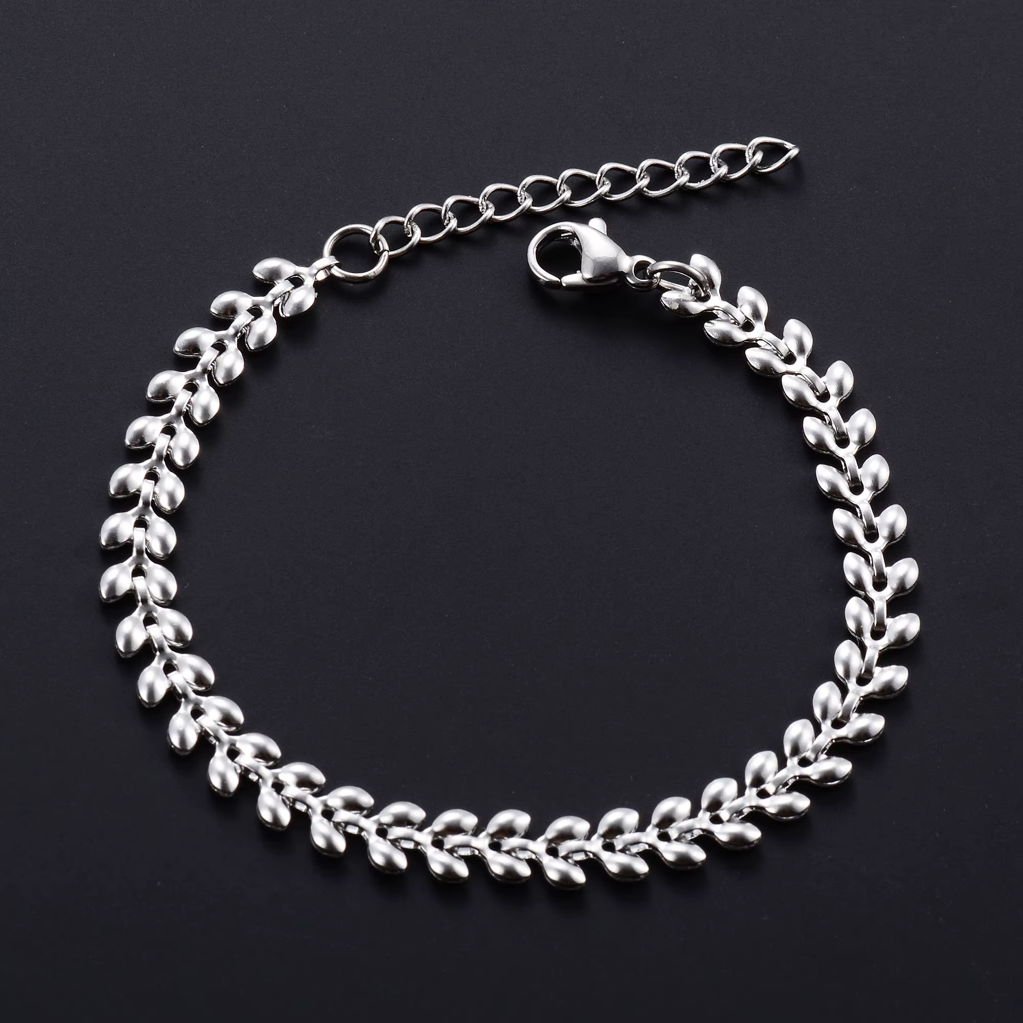 Bracelet en acier inoxydable pour femmes, chaîne à maillons de blé avec extension, plaqué or, access