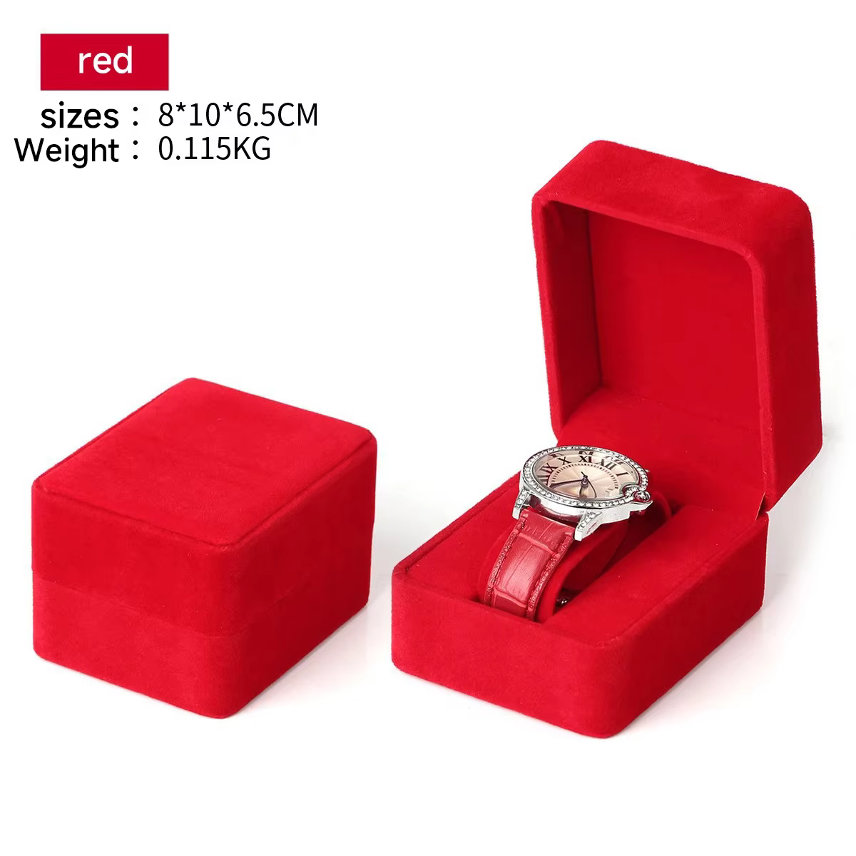 Boîte de montre en velours à coins ronds pour montre connectée, mallette de rangement d'horloge, acc