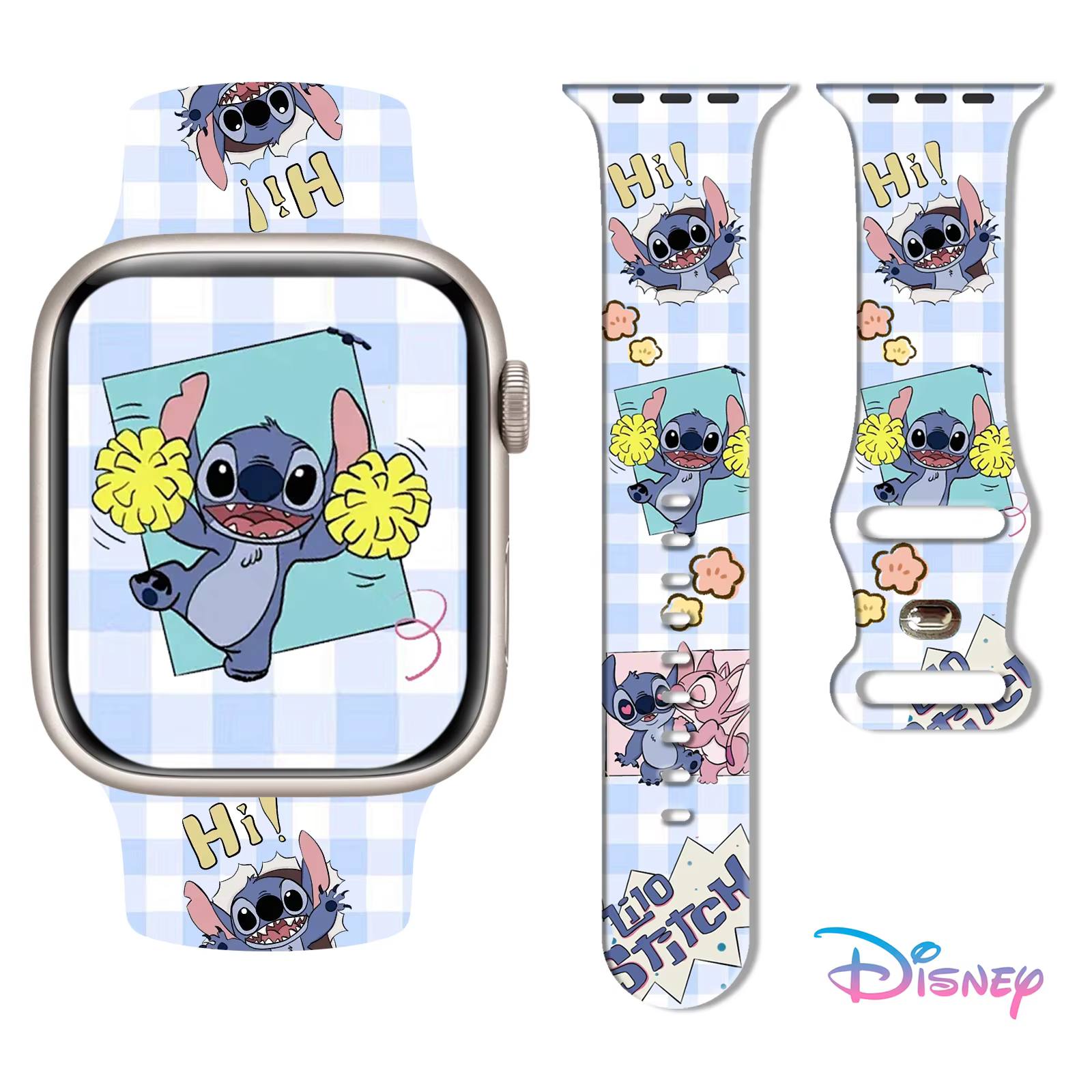 Bracelet en Silicone Disney Stitch série 3 pour Apple Watch 10 9 8, Bracelet remplaçable pour iWatch