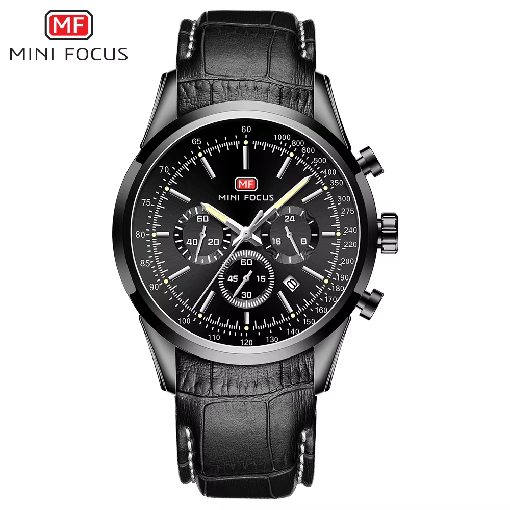 Montre en cuir pour hommes de marque supérieure montre à Quartz de luxe décontracté affaires Sport é