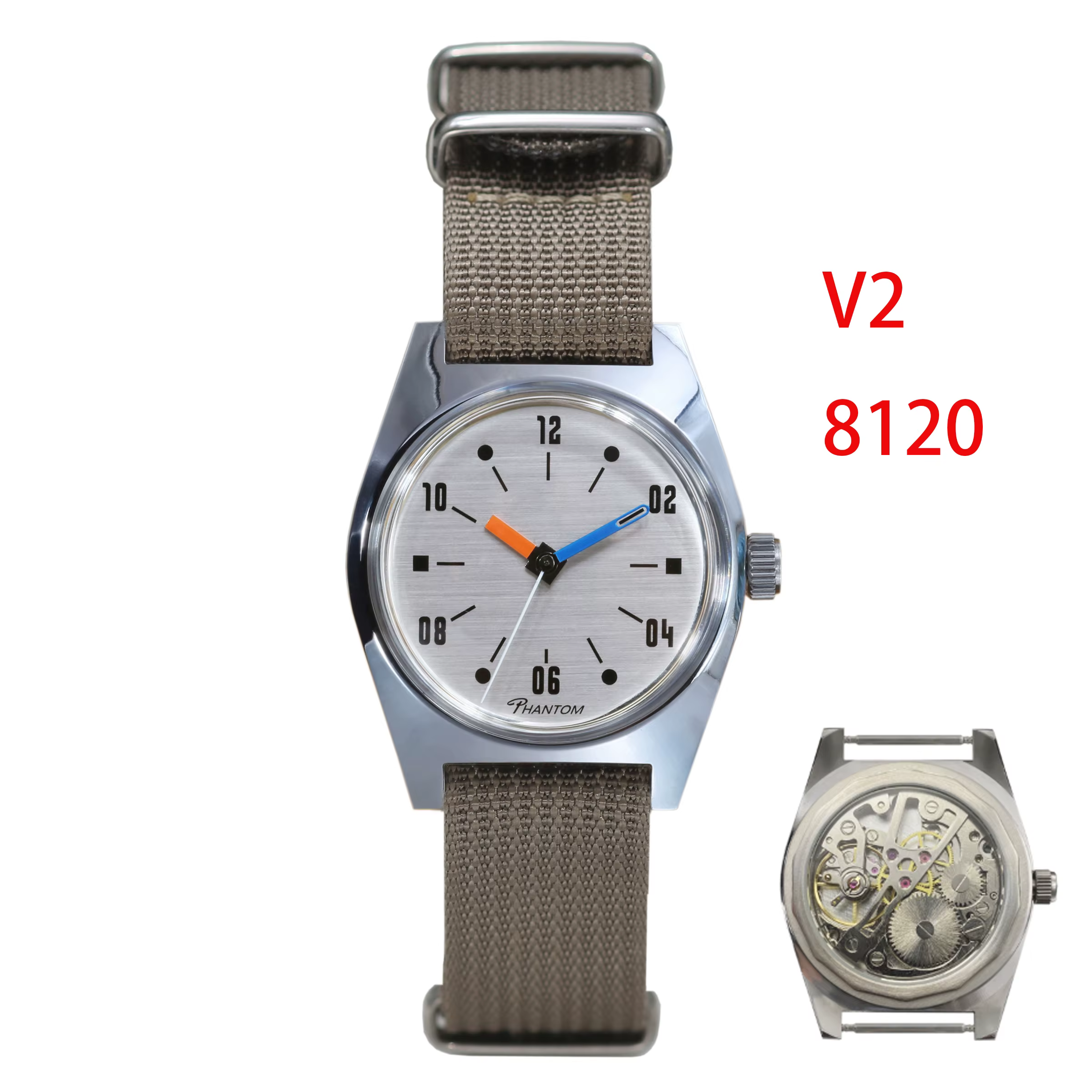 Montre mécanique pour homme à remontage manuel 7120, 36 mm, style rétro, classique, simple, montre P
