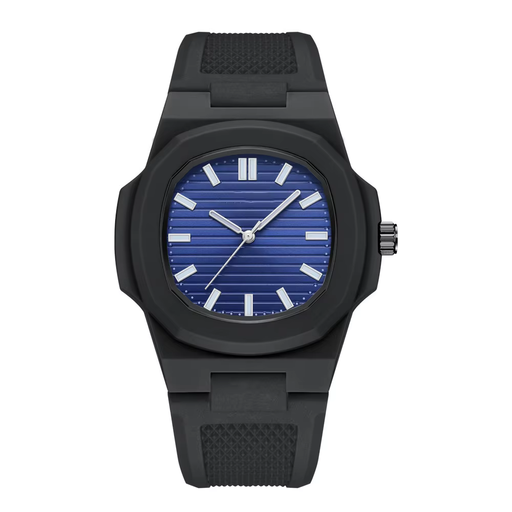 Montre de sport unisexe Nautilus avec bracelet en silicone, cadran coloré, mouvement à quartz étanch