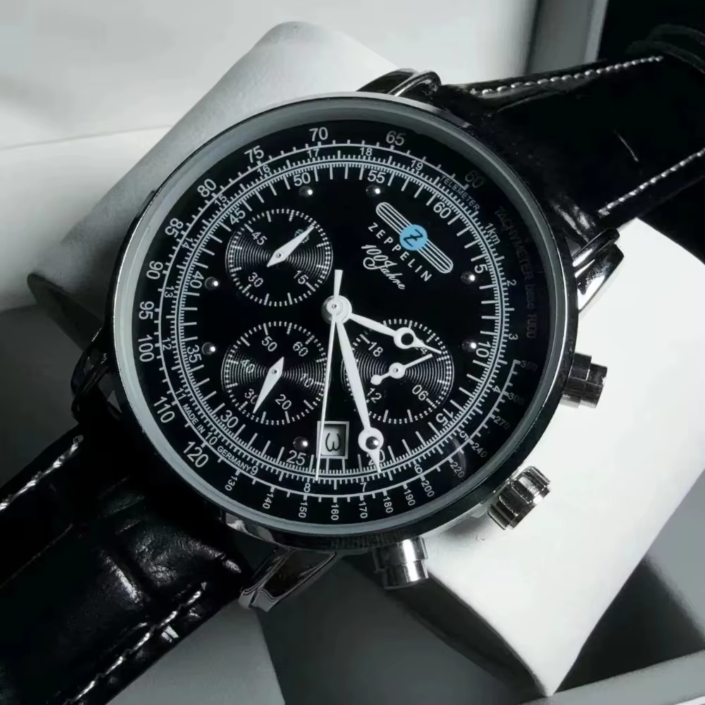 Montre Classique Homme Business et Loisirs, Chronographe Multifonctionnel à Trois Cadrans avec Secon