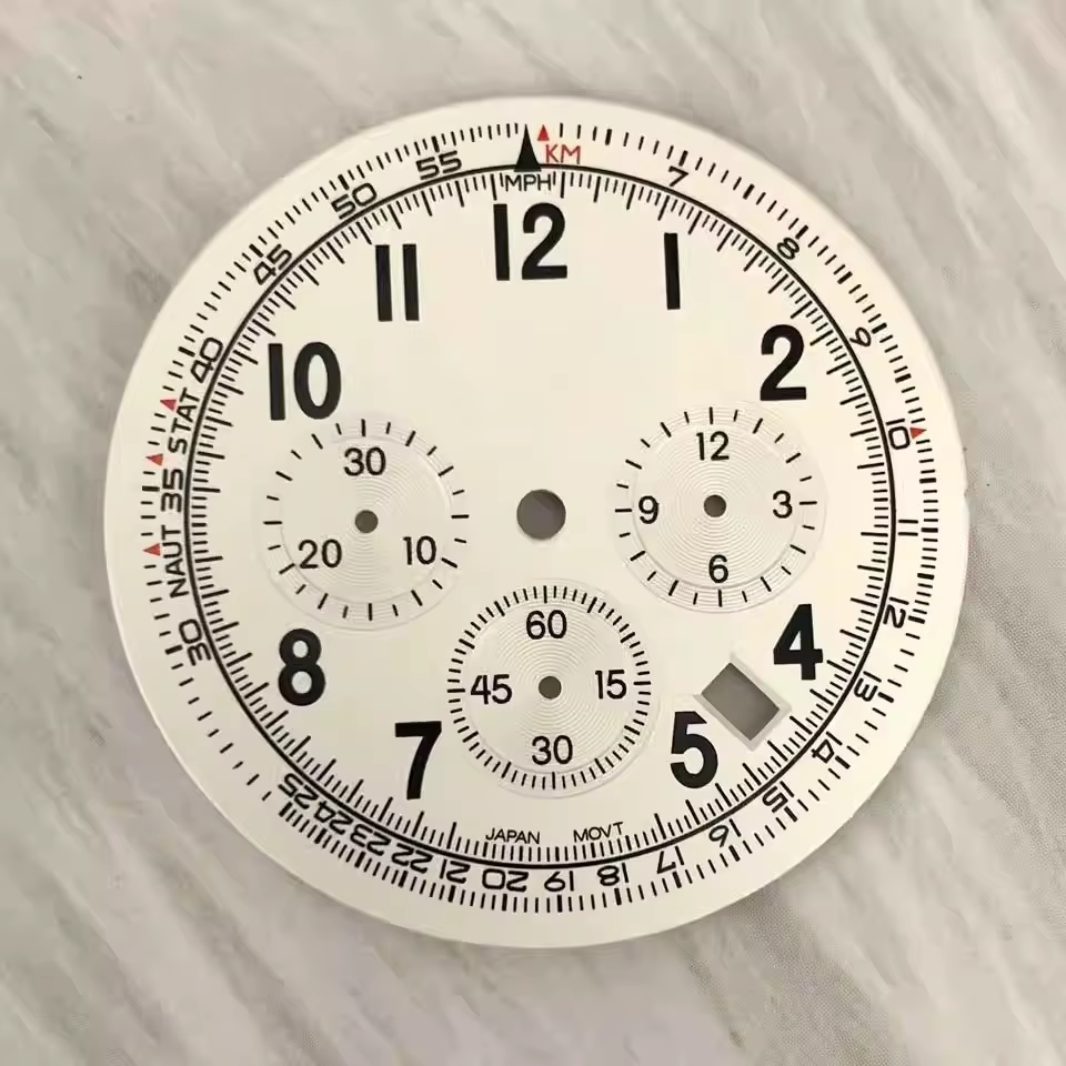 Nouveaux accessoires de montre 2025, cadran 36,8 mm vert luminescent, adapté au mouvement à quartz.