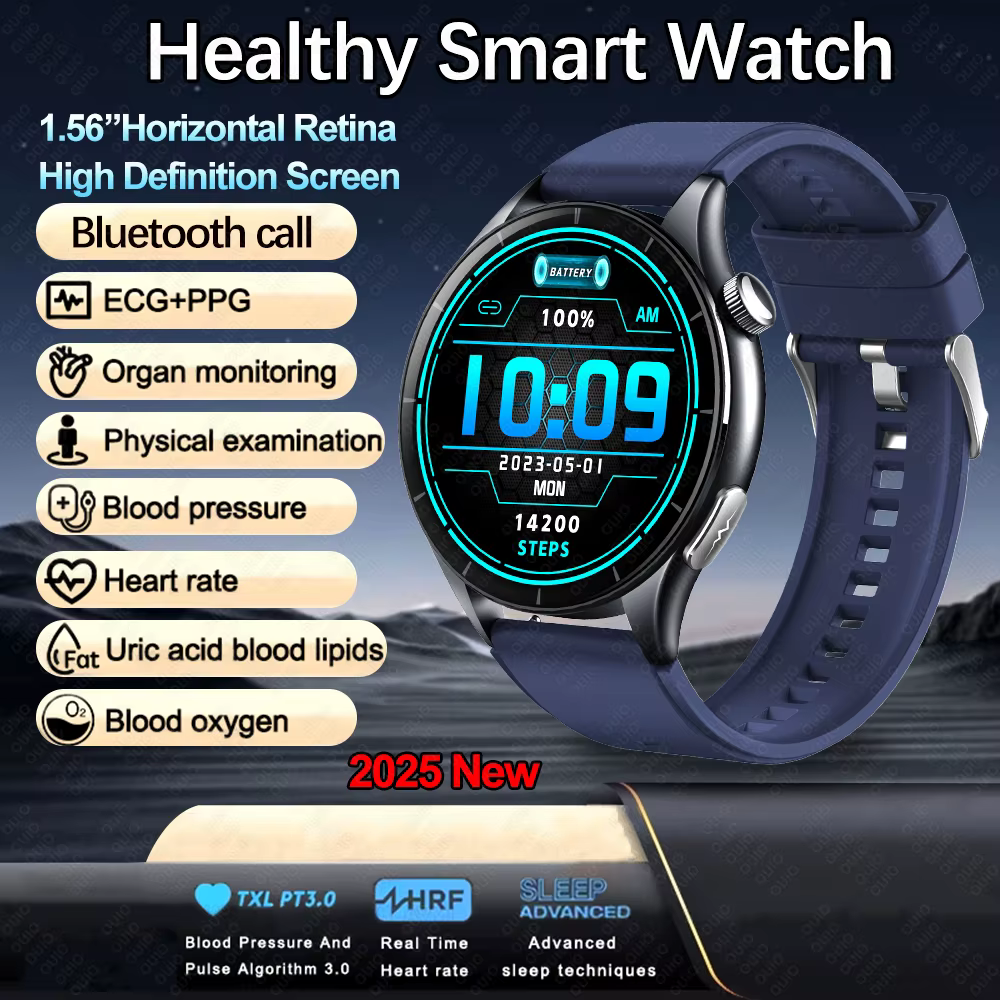 2025 nouvelle analyse de santé ECG + PPG montre intelligente graisse corporelle acide urique pressio