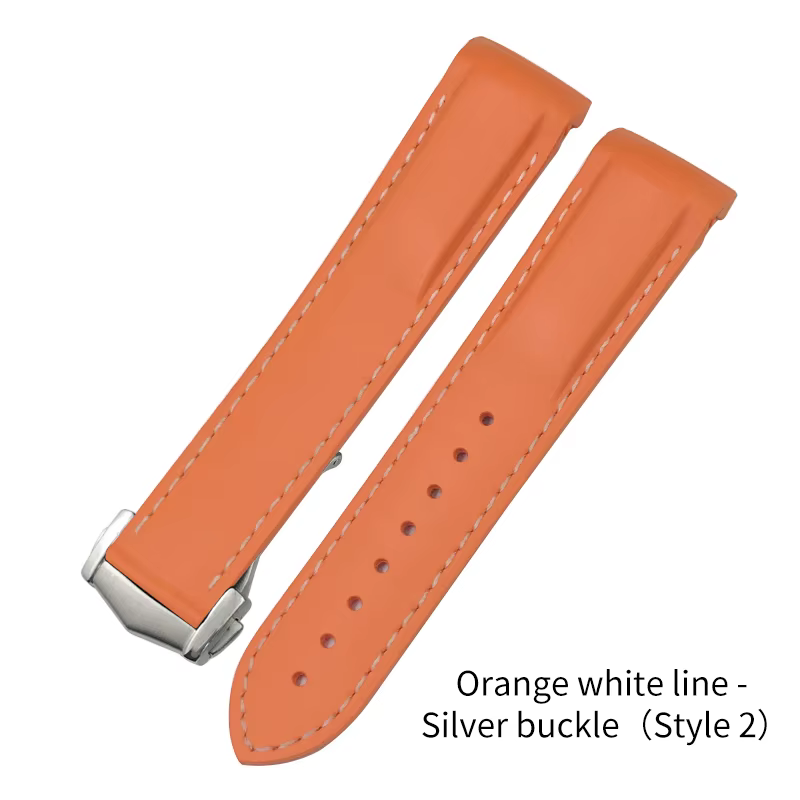 Bracelet de montre incurvé en caoutchouc, bracelet en silicone, Omega Seam84300, AT150, Speedmaster